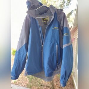 Men's Blue & Gray Performance Hooded Shell Jacket